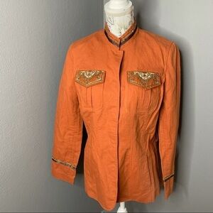 Votre Nom Paris Size 8 Medium Orange Blazer Jacket
